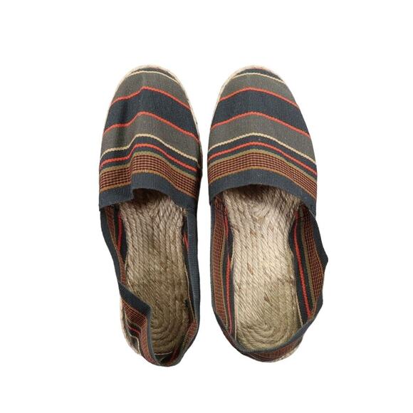 Espadrille Flats Womens 39 Slip On Boho Stripe Fabric Artisanat Francais Loafer - Picture 6 of 12